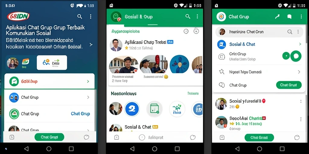 Tampilan antarmuka aplikasi Chat Grup 68IDN yang user-friendly.