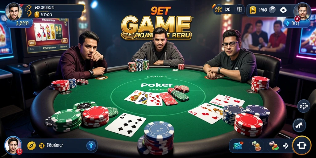 Tampilan antarmuka intuitif dan menarik dari game Poker 9ET.