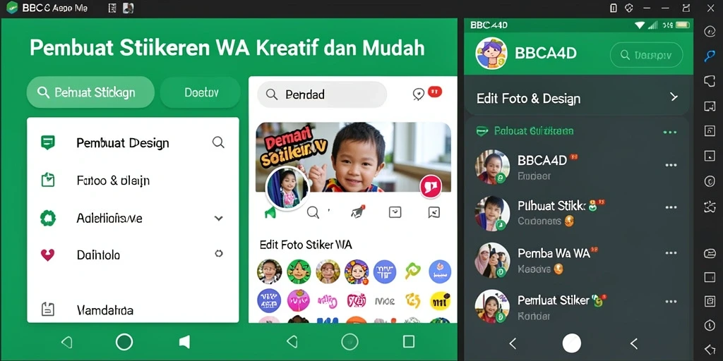 Antarmuka BBCA4D dengan berbagai opsi desain stiker.