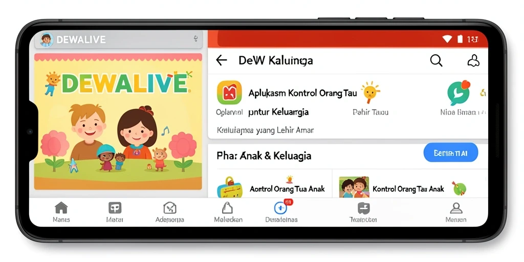 Tampilan antarmuka DEWALIVE yang memudahkan kontrol orang tua.