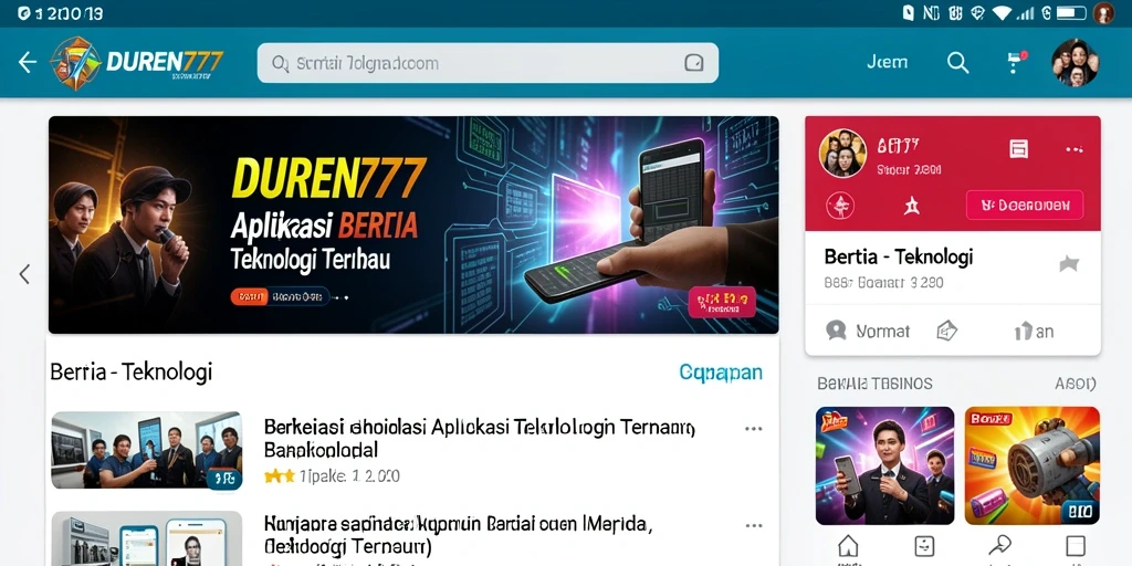 Tampilan antarmuka aplikasi DUREN777 yang informatif dan menarik.