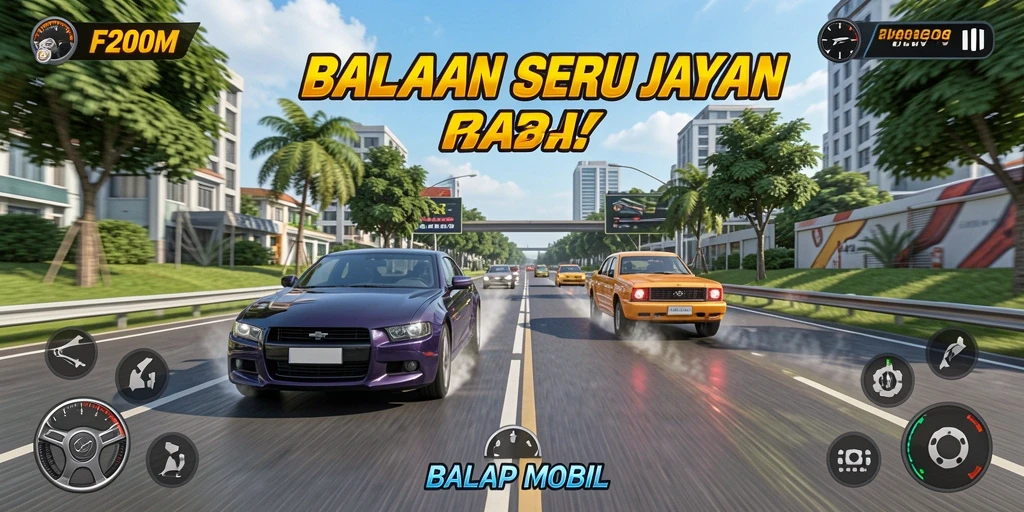 Tampilan antarmuka dan balapan seru di F200M.