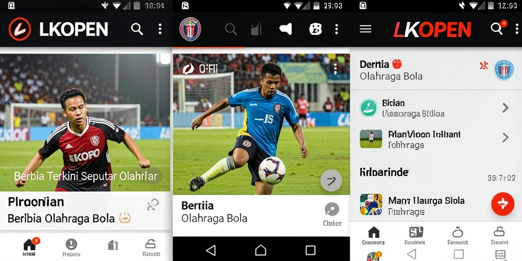 Antarmuka LKOPEN menampilkan semua berita olahraga bola secara jelas.