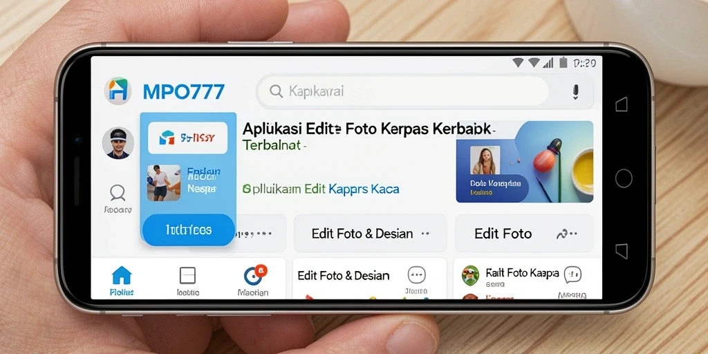 Screenshot MPO777 menampilkan antarmuka edit foto kertas kaca yang menarik.