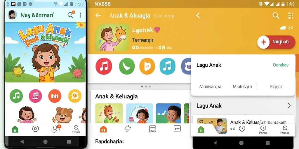 Tampilan antarmuka NX888 yang ceria dan menarik untuk anak-anak.