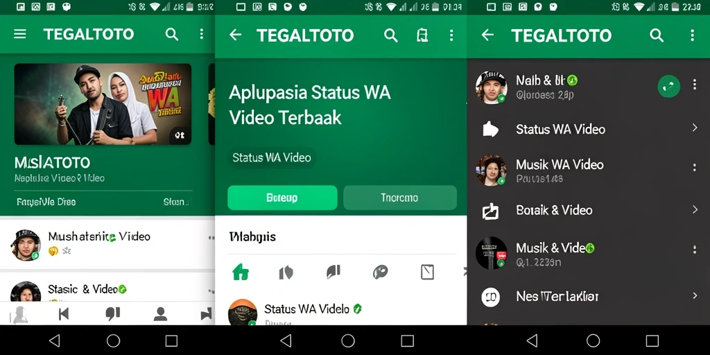Antarmuka TEGALTOTO menampilkan koleksi video musik yang menarik.